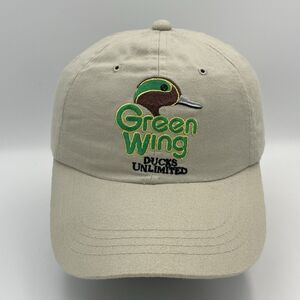 Vintage Ducks Unlimited Green Wing Strap Hat Cap Strapback Youngan
